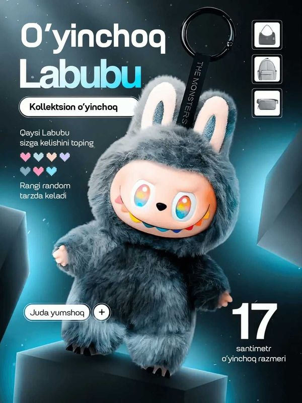 Labubu yumshoq o‘yinchoq, Лабубу мягкая игрушка Labubu yumshoq o‘yinchoq, Лабубу мягкая игрушка