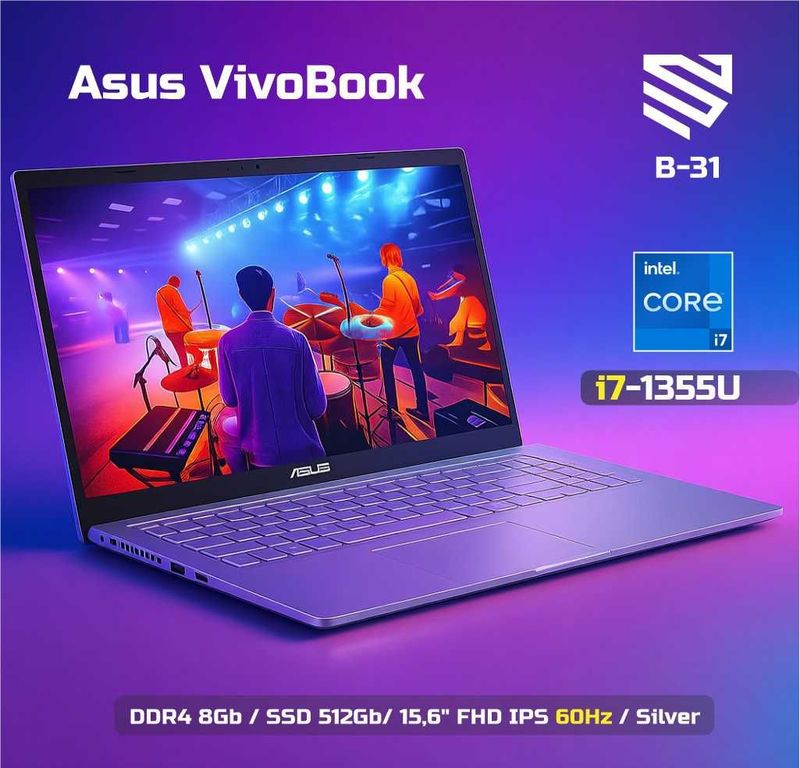 Asus VivoBook / i7-1355U / 8Gb D4 / SSD 512Gb / 15,6"