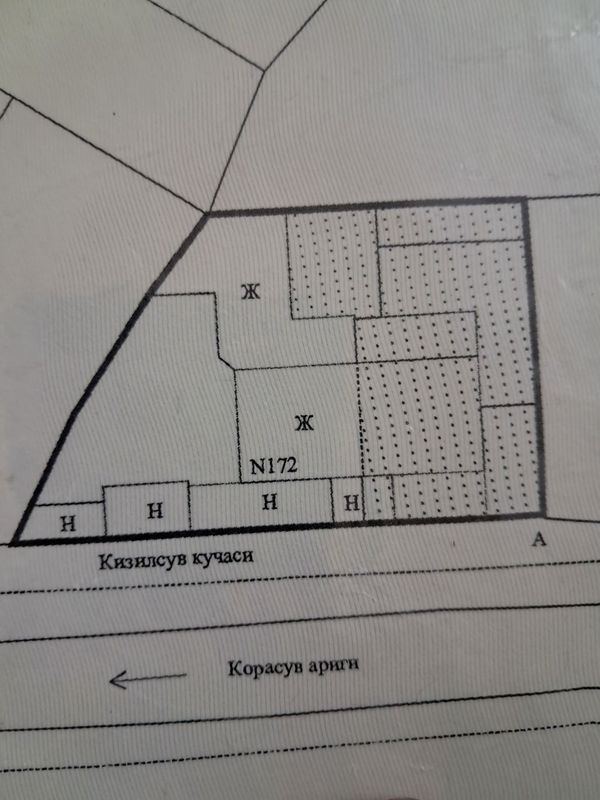 Улица Кизилсув Карасу-6 возле речки продаётся участок 6,5 соток два до