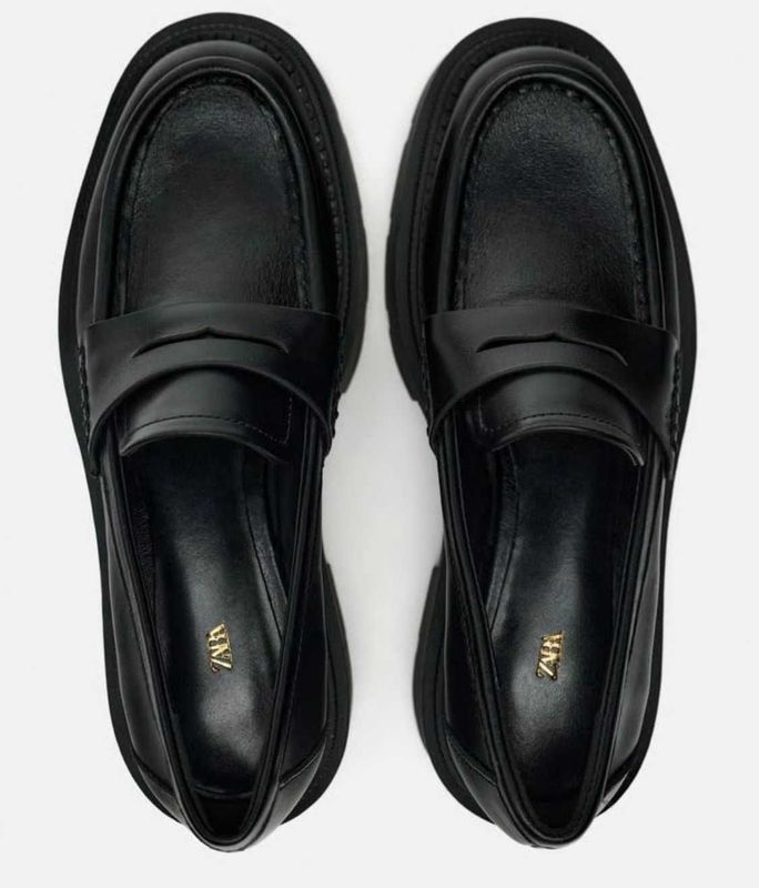 Zara кожаные лоферы 38р Zara кожаные лоферы 38р