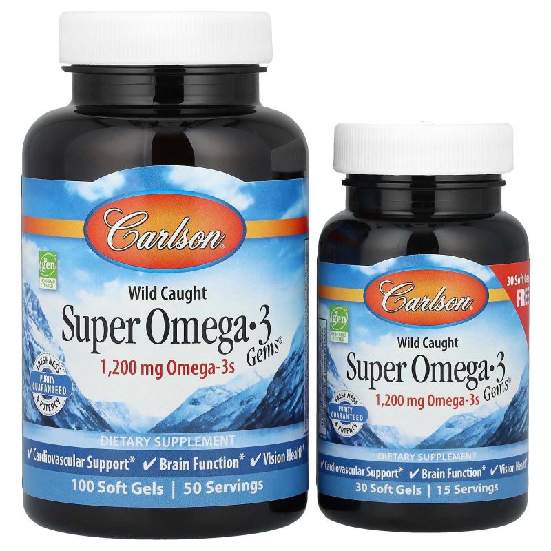 Super Omega-3 , омега-3, 100 + 30 капсул (600 мг в 1 капсуле)