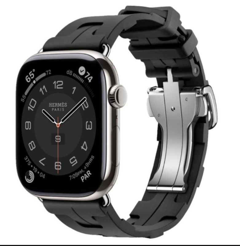 Apple watch Hermes 10 46 Titanium case klim noir