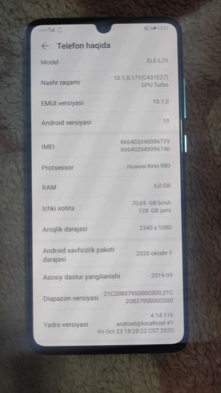 Huawei P30 ELE-L29