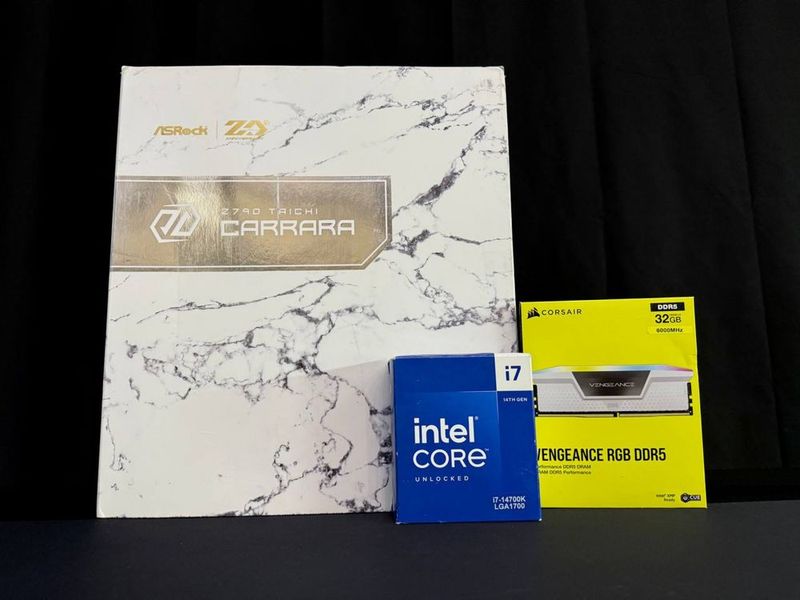 Intel Core i7-14700KF+ Corsair Vengeance RGB 32GB+ AsRock Z790 Carrara Intel Core i7-14700KF+ Corsair Vengeance RGB 32GB+ AsRock Z790 Carrara