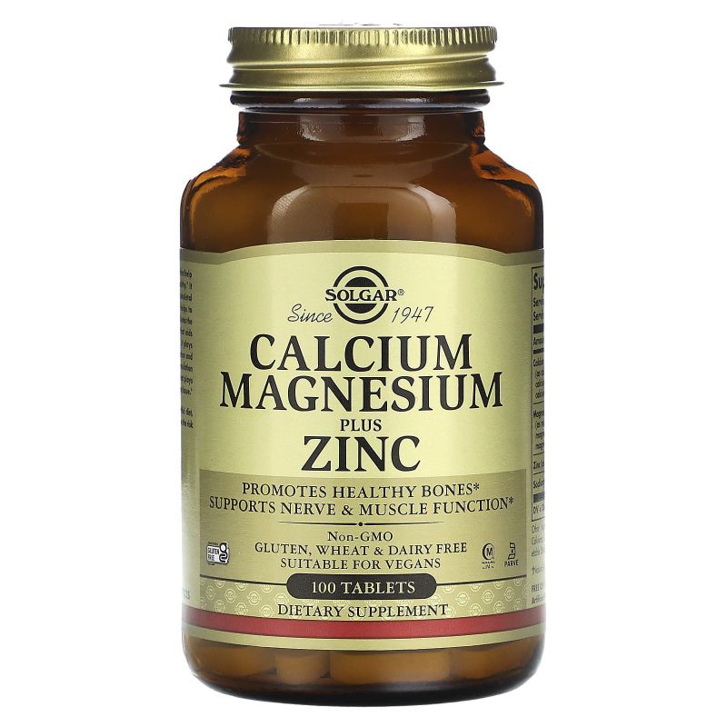 Витамины Кальций, магний, цинк, Calcium Solgar, 1