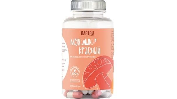 Сушонные шляпки красного гриба в капсулах Сушонные шляпки красного гриба в капсулах