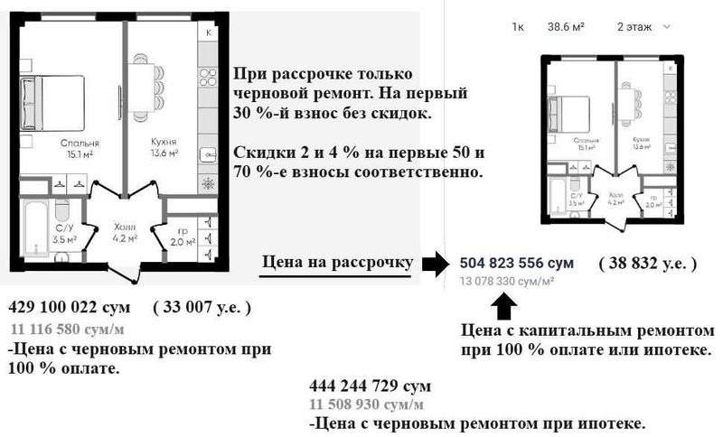 Новострой на 2026 г. 1/2/9 с отделкой. Или с ремонтом! 38.6 м². Компас Новострой на 2026 г. 1/2/9 с отделкой. Или с ремонтом! 38.6 м². Компас