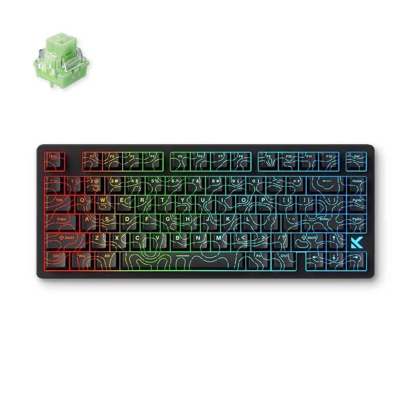 Gaming Klaviatura MCHOSE Jet75 Wireless Qora va oq Topographic stilda