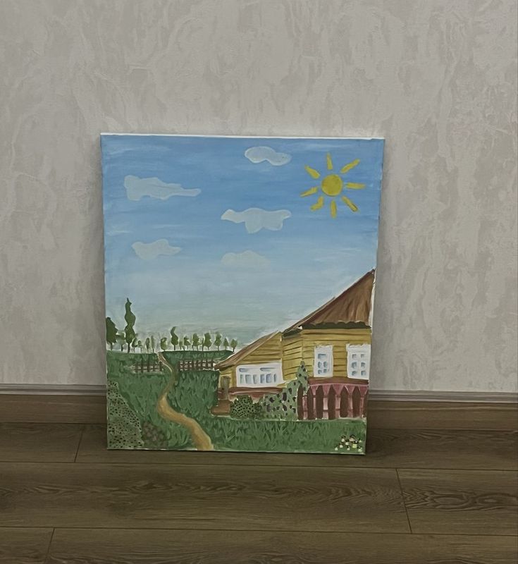Картина,холст качественный,нарисовано ребенком