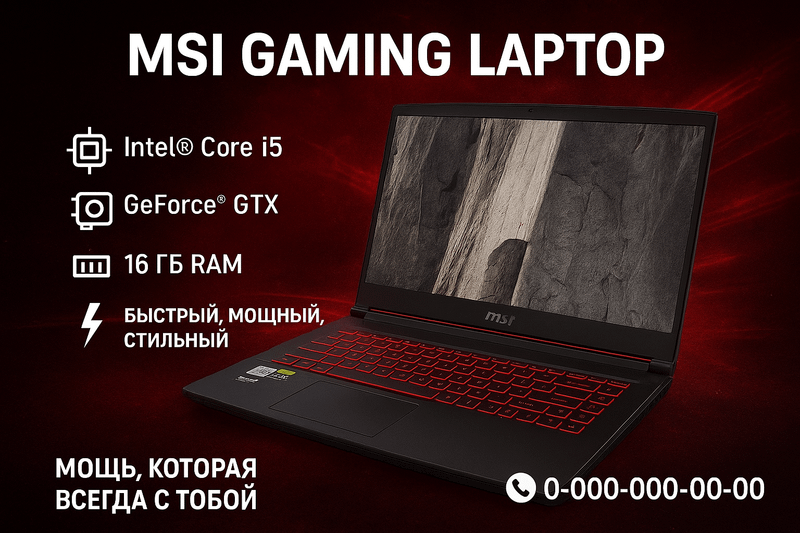 MSI Gaming Laptop – Мощь для работы и игр!