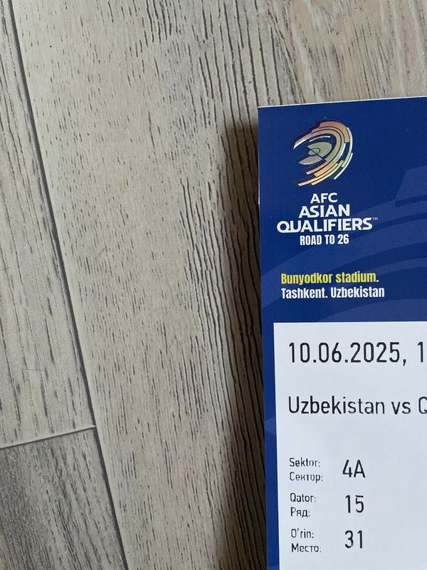 Bilet Uzbekistan-Qatar uyiniga Bilet Uzbekistan-Qatar uyiniga