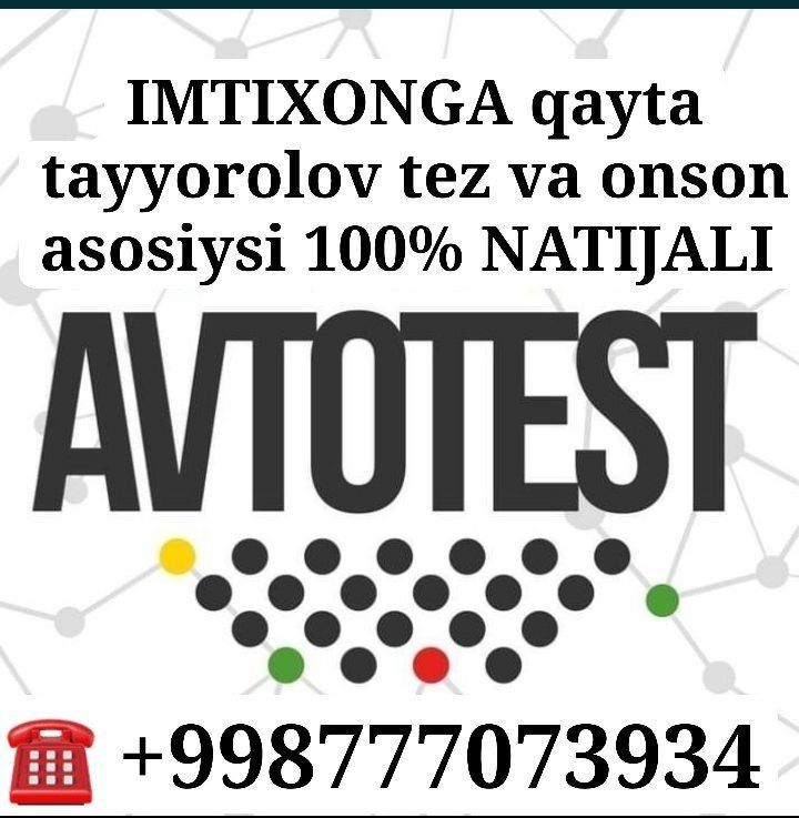 Avtotest qayta tez va onson tayyorliman