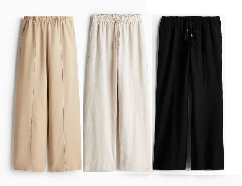 Новые брюки хлопок/ лен H&M, размер XL (56/60) Новые брюки хлопок/ лен H&M, размер XL (56/60)