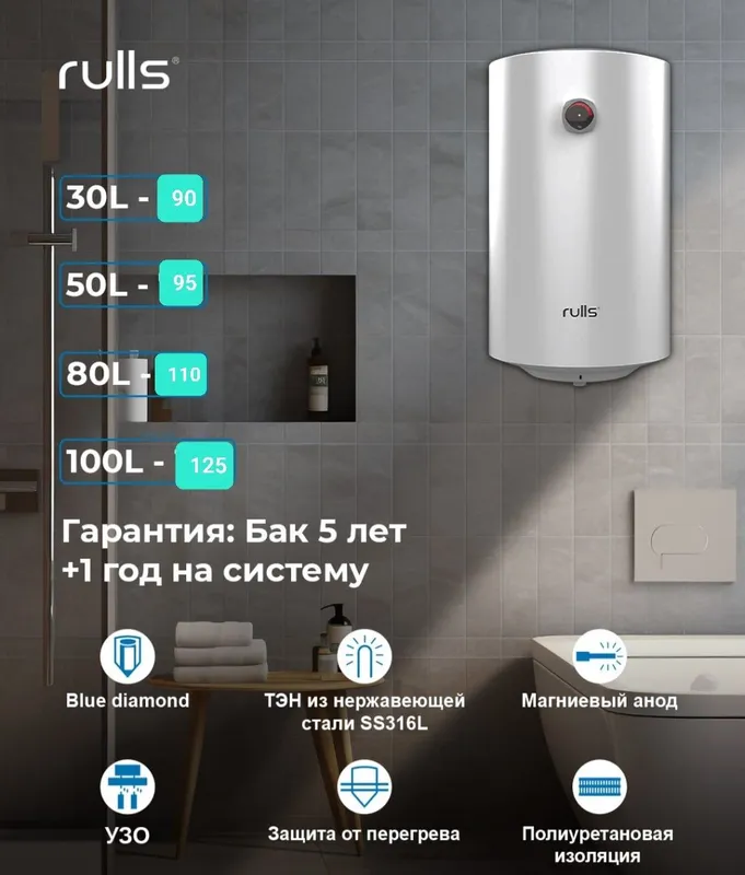 Вода Нагреватели RULSS Гарантия 5+1