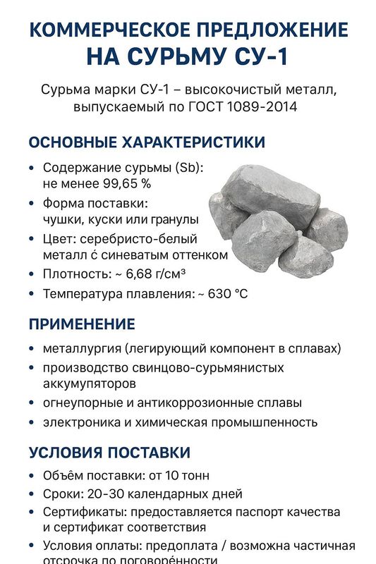 Сурьма СУ1 в Узбекистане Сурьма СУ1 в Узбекистане