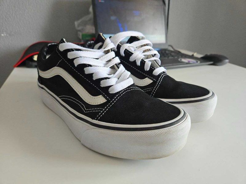Кеды Vans Old Skool Platform Black White женские Кеды Vans Old Skool Platform Black White женские