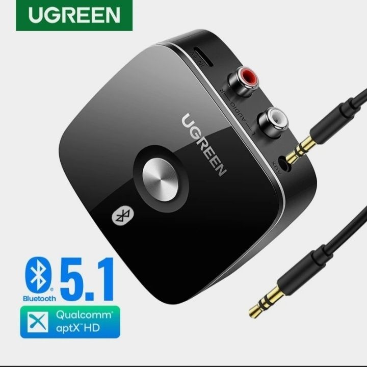 Bluetooth ресивер Ugreen с поддержкой aptX HD, Bluetooth 5.1, RCA, AUX Bluetooth ресивер Ugreen с поддержкой aptX HD, Bluetooth 5.1, RCA, AUX