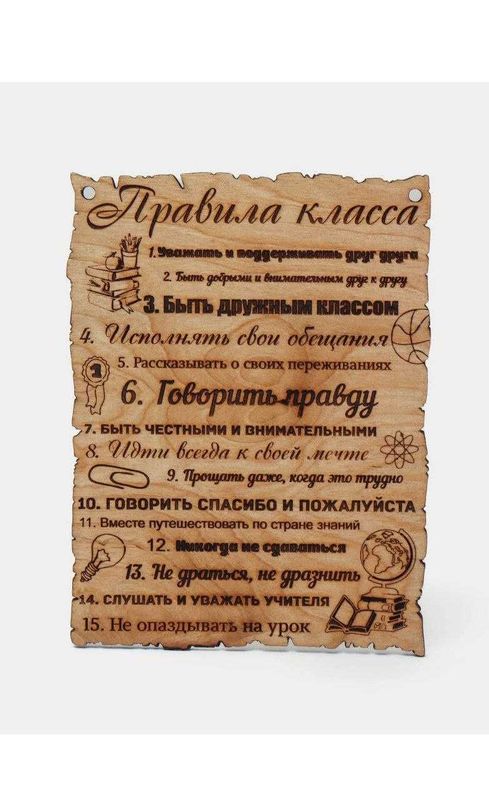 Табличка с Правилами класса Табличка с Правилами класса
