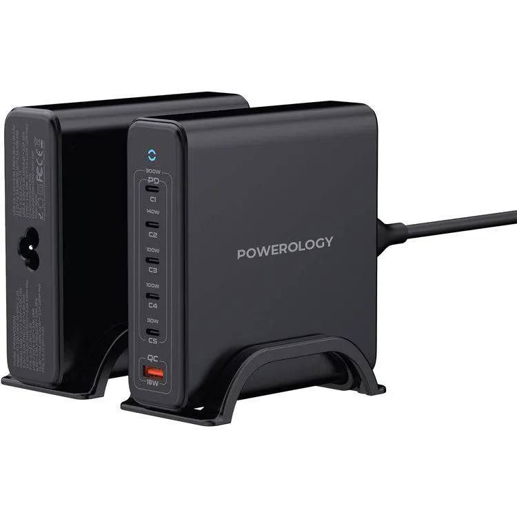 Зарядная станция 300W Powerology Volt-X Smart GaN Charger