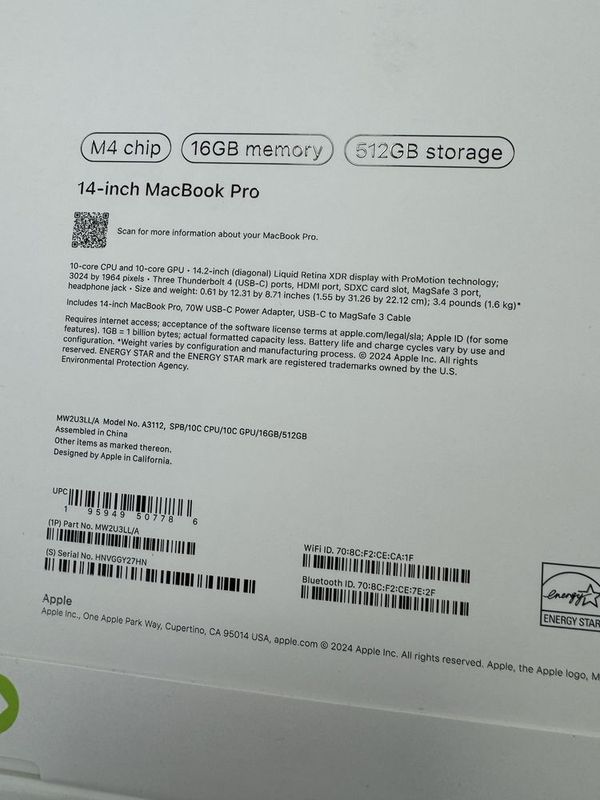 MacBook Pro 14 M4 16/1Tb