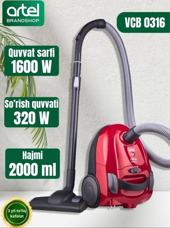 Artel VCB 0316- это модель пылесоса с мешковым типом и мощью 1600Вт. Artel VCB 0316- это модель пылесоса с мешковым типом и мощью 1600Вт.