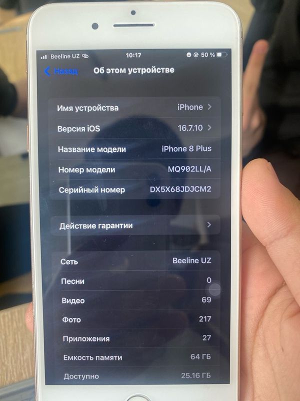 iPhone 8+ xotira64 batereya 100% abmen x ga