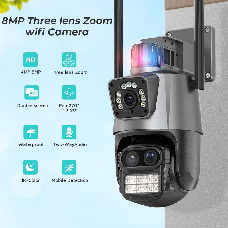 Smart wifi kamera 360 PTZ camera наружная камера iCSee Smart wifi kamera 360 PTZ camera наружная камера iCSee