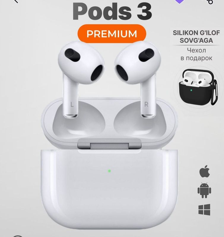 Airpods 3 Premium+chexo'l sovg'asiga