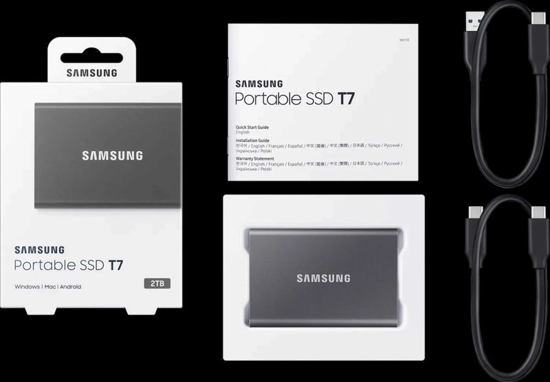 Внешний SSD Samsung T7 2Tb USB 3.2 Type-C Внешний SSD Samsung T7 2Tb USB 3.2 Type-C