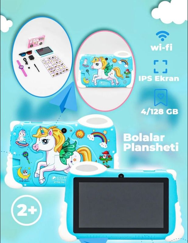 Bolalar plansheti CCIT KT-700, 7.0" HD, 4 GB operativ xotira, 128 GB