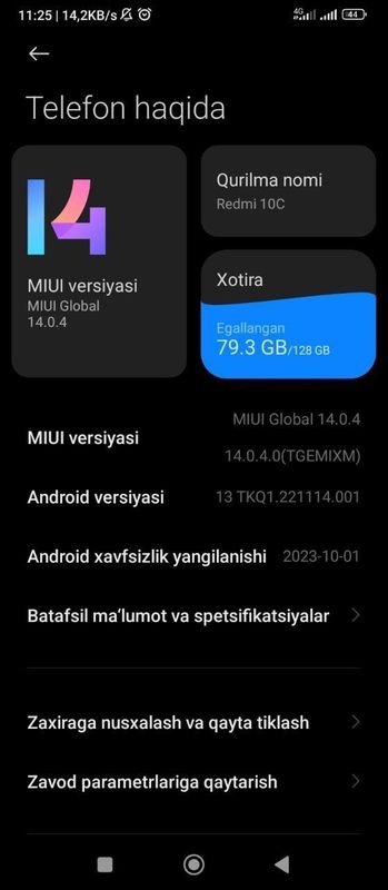 Redmi 10 c operativka 4+2 xotira 128gb oladiganlar realni yozsin