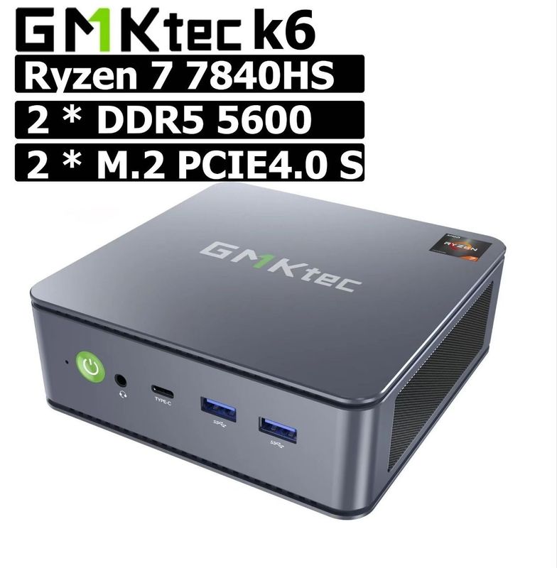 Мини компьютер GMKtec Nucbox K6 Ryzen 7840HS 32GAB DDR5 5600 Мини компьютер GMKtec Nucbox K6 Ryzen 7840HS 32GAB DDR5 5600