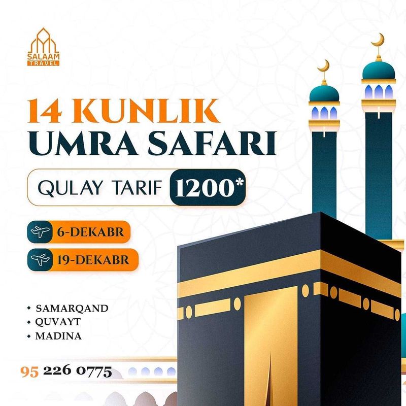 Litsenziyalangan Umra safarlari Samarqanddan