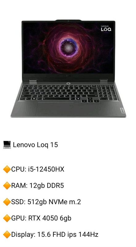 Lenovo Loq 15 notebook optom narxda sotiladi