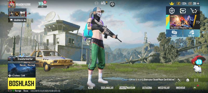 pubg mobile akk narx:220 sum 63 levl rp bor