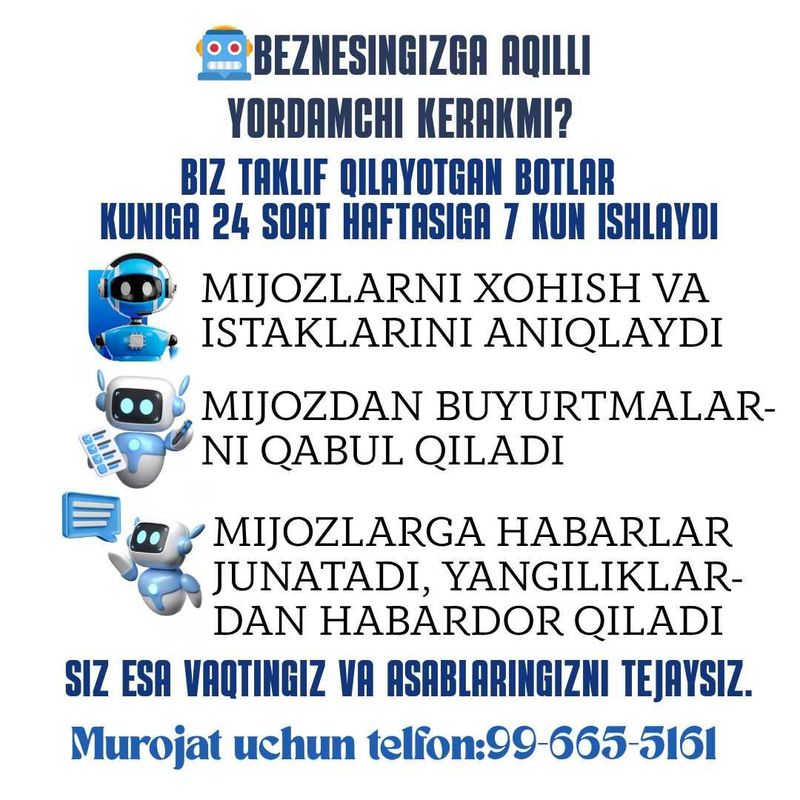 Telegram bot | Python | Biznesingizga aqlli yordamchi kerakmi?