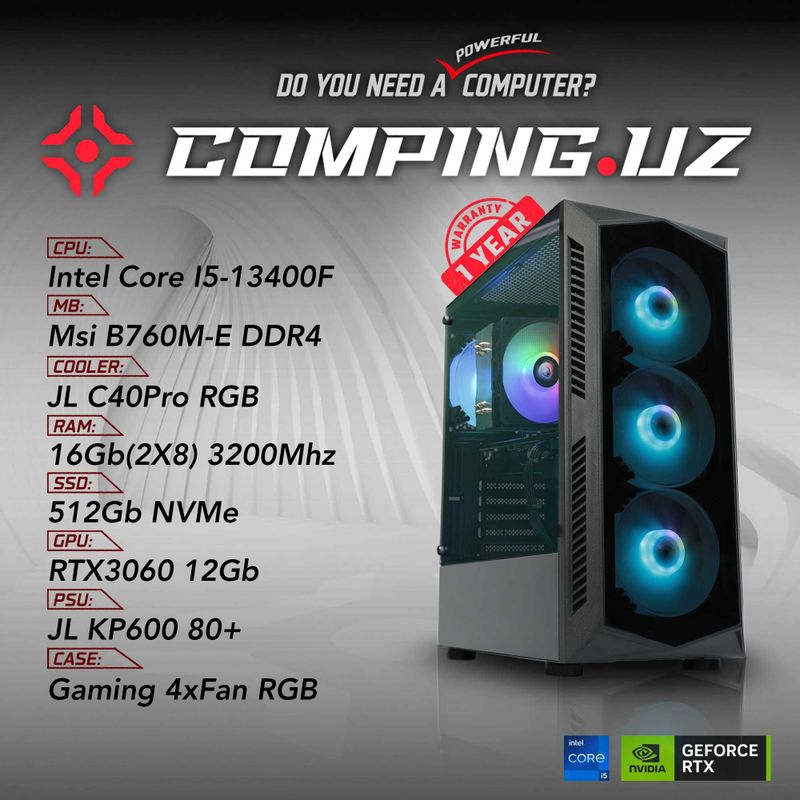 (NEW) 13400F/B760M/16Gb/512Gb/RTX3060 (NEW) 13400F/B760M/16Gb/512Gb/RTX3060
