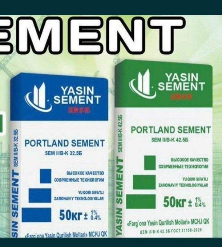 sement цемент sifat va kafolat YASIN M400 VA M500