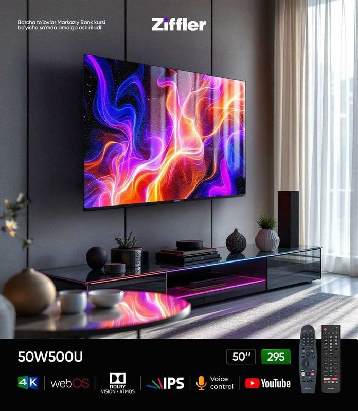 Телевизор Ziffler 50W500U Smart 4K webOS IPS Телевизор Ziffler 50W500U Smart 4K webOS IPS
