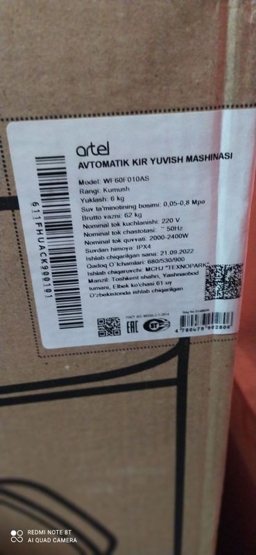 Artel avtomat kir yuvish mashinasi