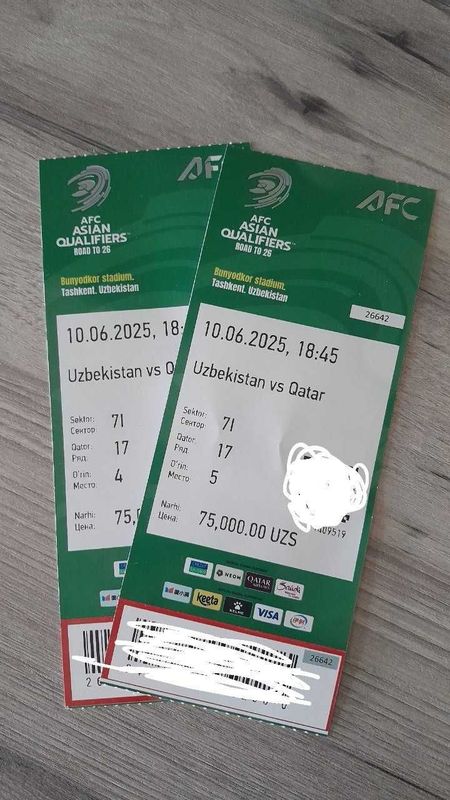 O'zbekiton Qatar o'yiniga chipta O'zbekiton Qatar o'yiniga chipta