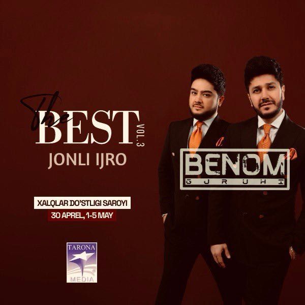 Benom kansertiga biletla bor yonma yon joyla