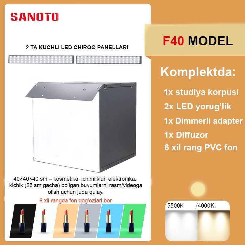 Laytboks, fotoboks, mini fotostudiya, yorug‘lik qutisi 40х40х40