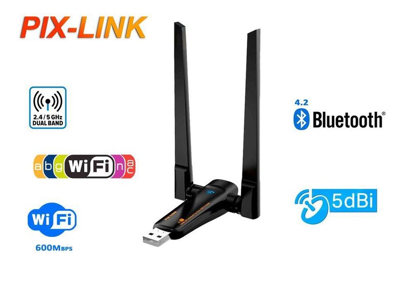 Скидка!Доставка! Wifi usb adapter 2,4 hz/ 5 hz+ bluetooth Pix link Скидка!Доставка! Wifi usb adapter 2,4 hz/ 5 hz+ bluetooth Pix link