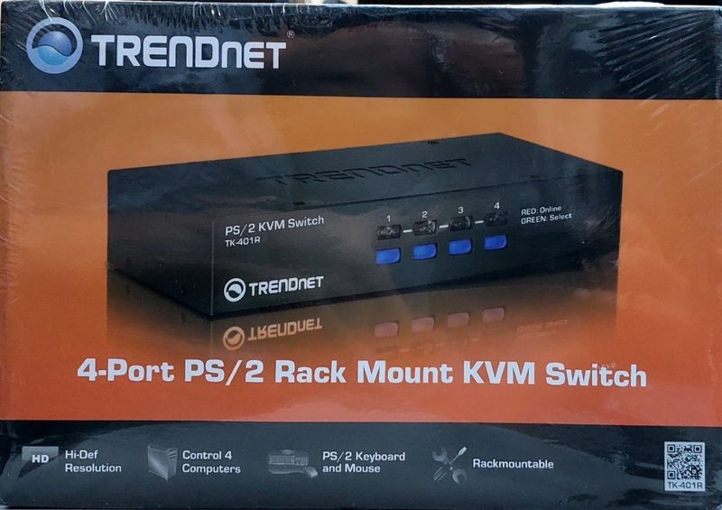 TRENDnet 4-Port PS2 Rack Mount KVM Switch, TK-401R TRENDnet 4-Port PS2 Rack Mount KVM Switch, TK-401R