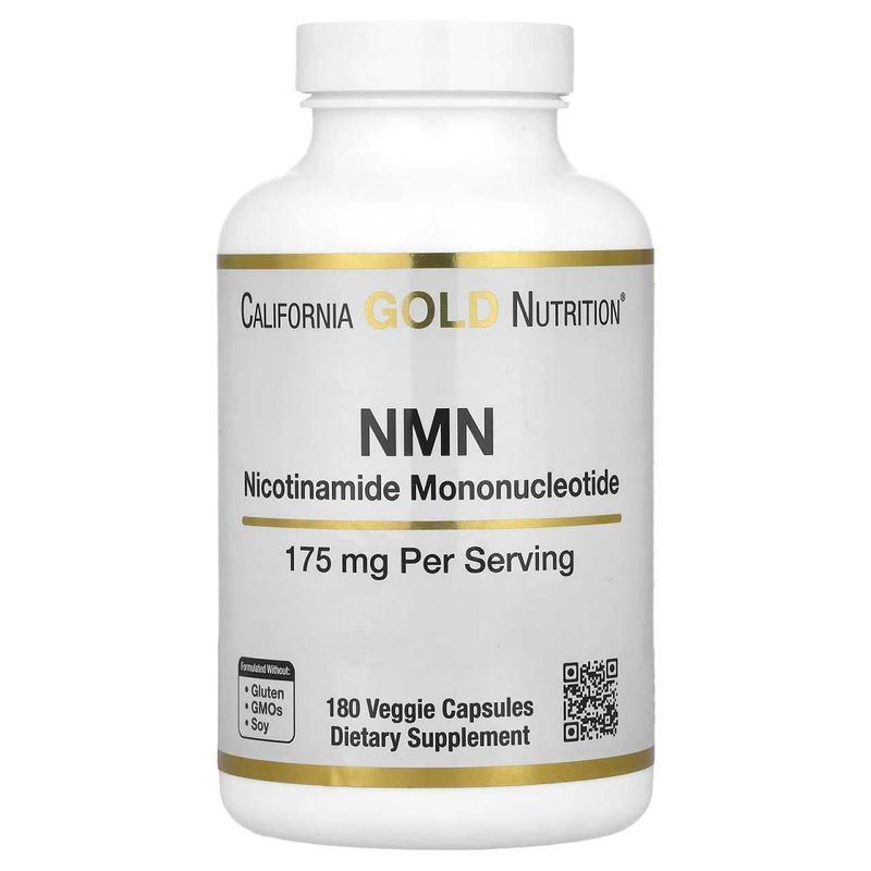 California Gold Nutrition NMN, НМН, NAD+, НАД+. 180 раст. капсул