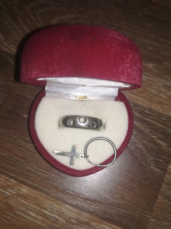 Серебро - серьга (1шт) , кольцо Серебро - серьга (1шт) , кольцо