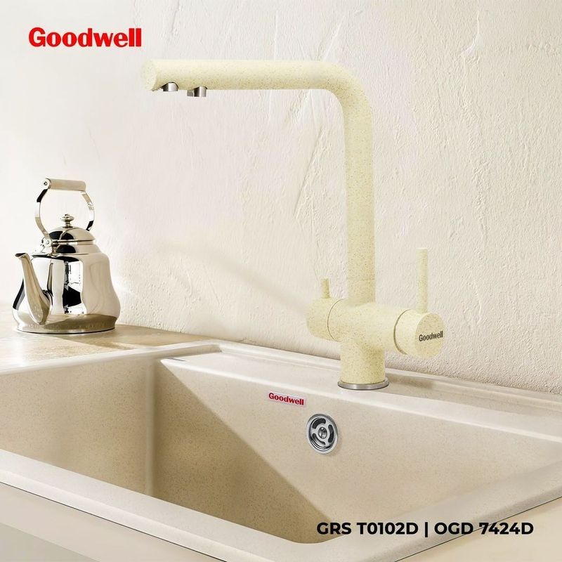 Кухонная мойка со смесителями GOODWELL