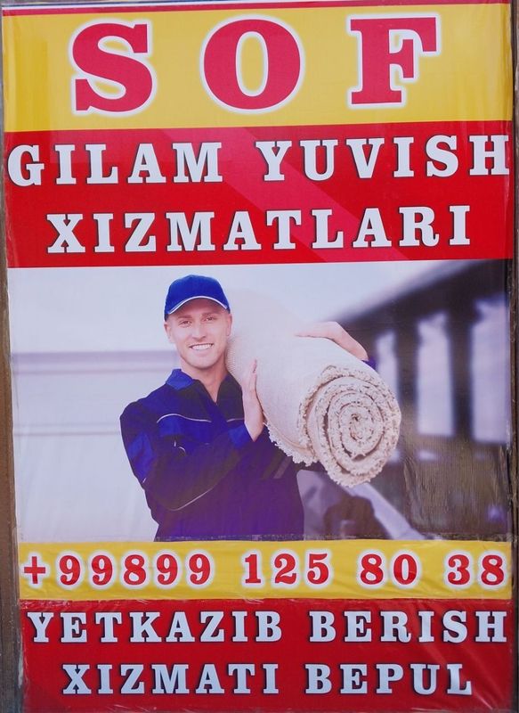 Gilam yuvish xizmati.