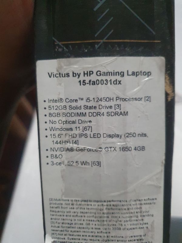 Продаётся ноутбук HP VICTUS I5